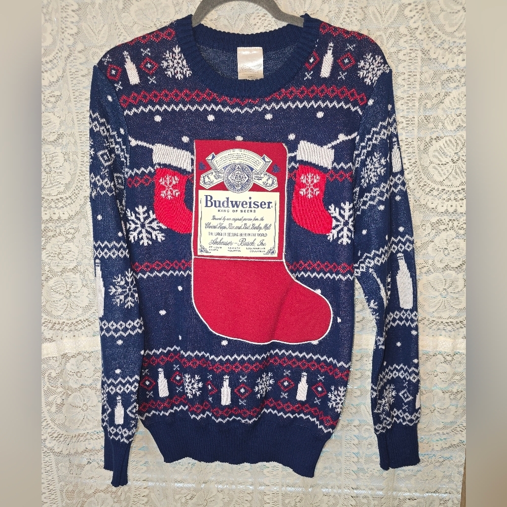 Budweiser Ugly Christmas Sweater Mens M